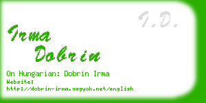 irma dobrin business card